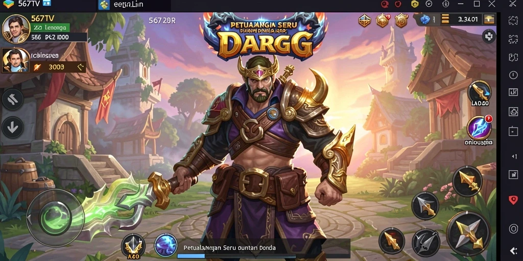 Tampilan gameplay dinamis di dunia ARPG 567TV.