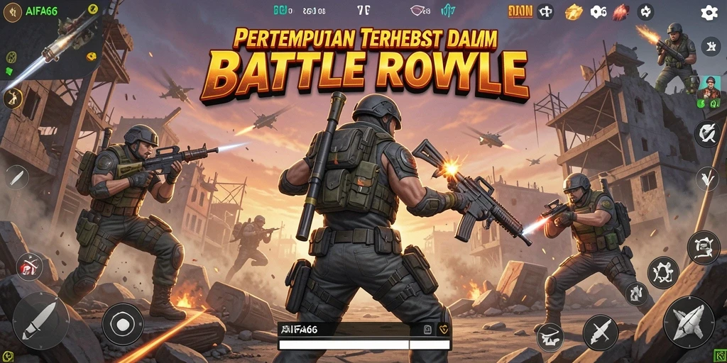 Tampilan gameplay AIFA66 dalam aksi pertempuran seru.