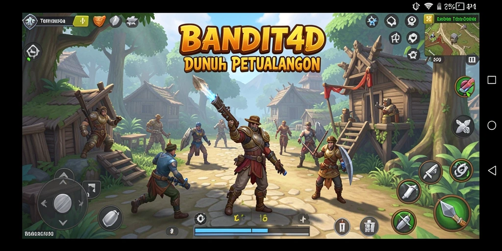 Tangkapan layar menunjukkan aksi seru dalam dunia terbuka BANDIT4D.