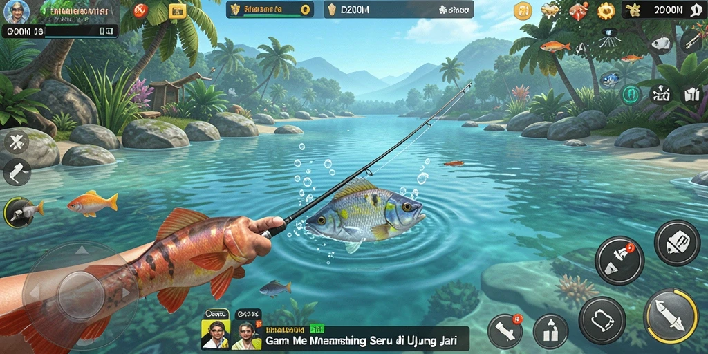 Tangkapan besar dalam gameplay D200M yang menantang.