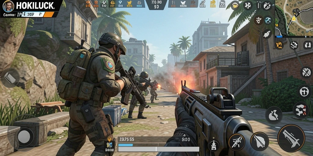 Tampilan gameplay HOKILUCK yang penuh aksi dan strategi.