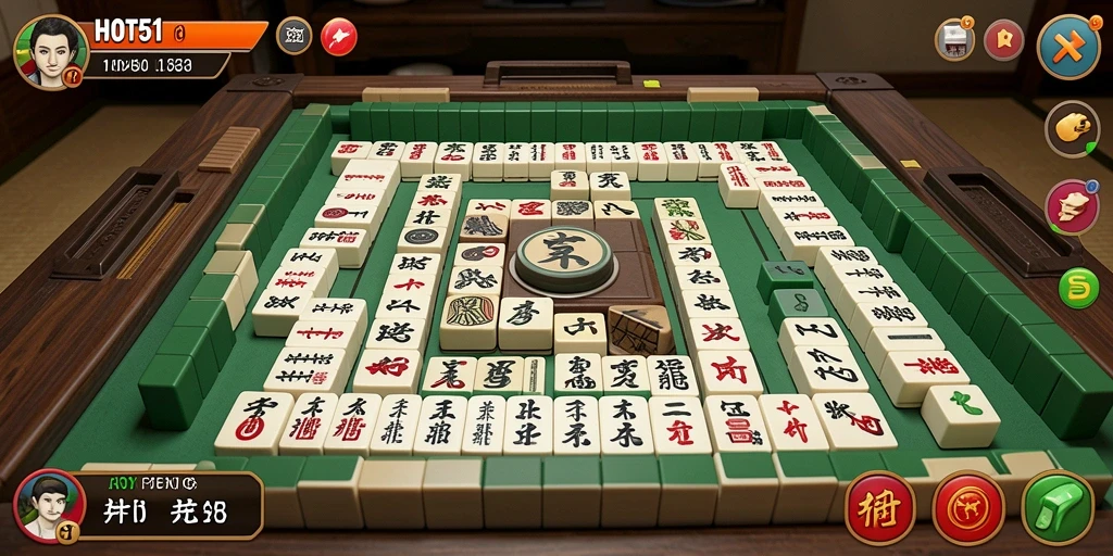 Tampilan screenshot HOT51 menampilkan gameplay Mahjong yang seru dan menantang.