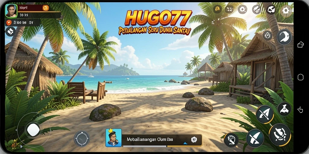 Gameplay HUGO77 dengan karakter lucu dan misi seru.
