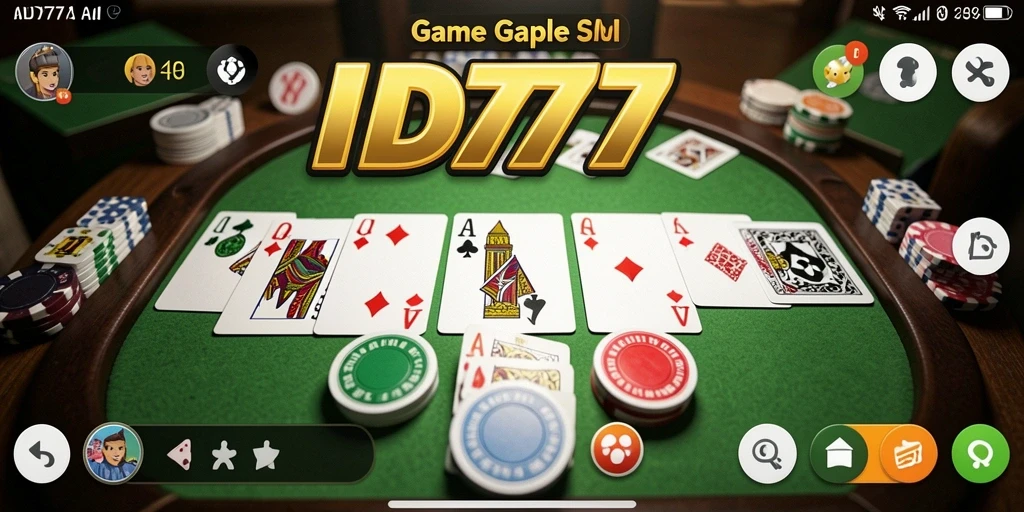 Tampilan gameplay ID777 yang seru dan interaktif dalam permainan Gaple.
