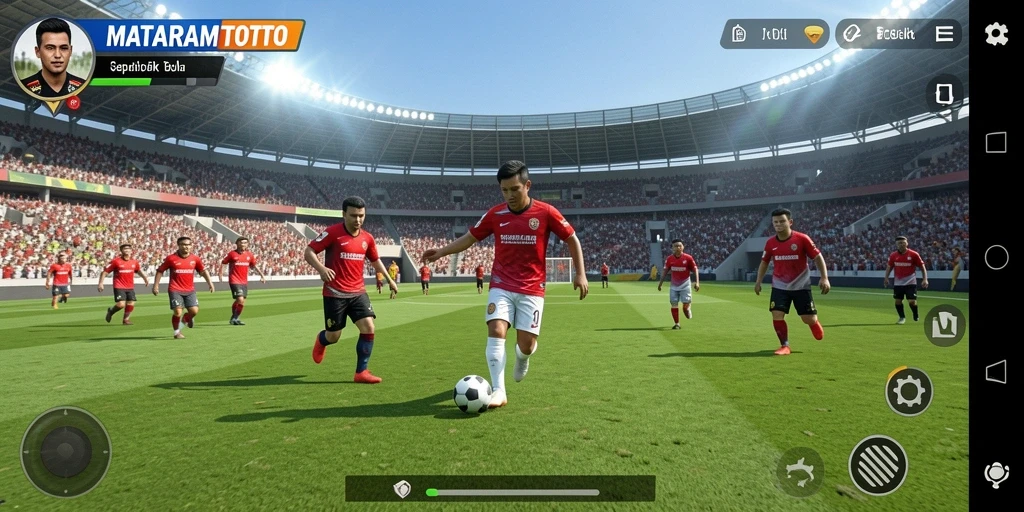 Tampilan menakjubkan dari permainan sepak bola nyata.