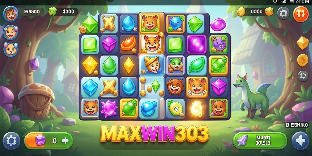 Tangkapan layar gameplay <strong>MAXWIN303</strong> dengan aksi seru mencocokkan item.