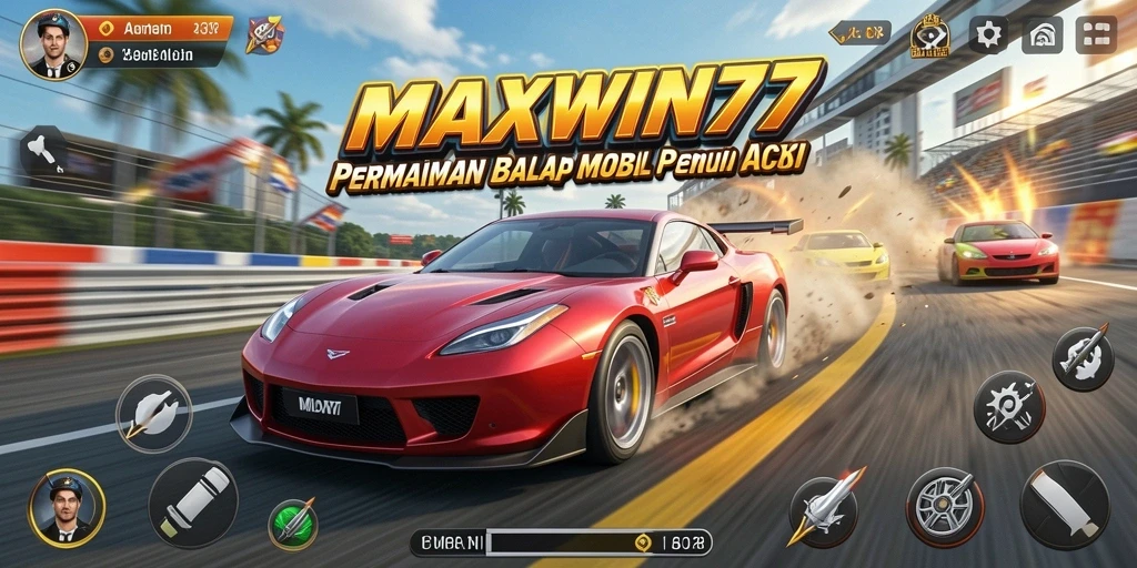 Gameplay balap seru di MAXWIN77 dengan mobil berkualitas.