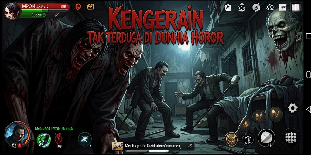 Tangkapan layar gameplay MPONUSA menampilkan suasana horor yang mencekam.