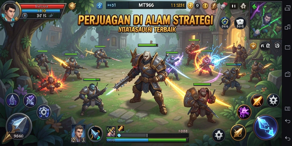 Tangkapan layar gameplay MT966 menunjukkan pertempuran strategis yang mendebarkan.