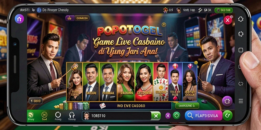Tampilan gameplay Live Casino di aplikasi POPOTOGEL yang mengesankan.
