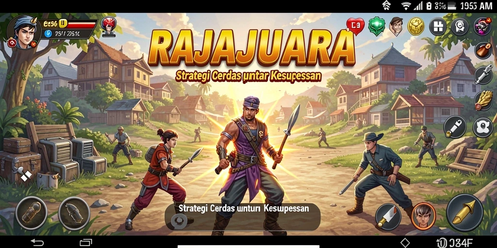 Tampilan gameplay dan pertempuran strategi yang intens.