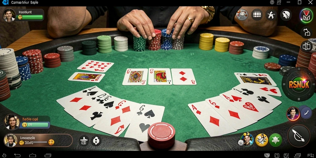 Screenshot gameplay RSNOK yang menampilkan keseruan bermain Gaple.