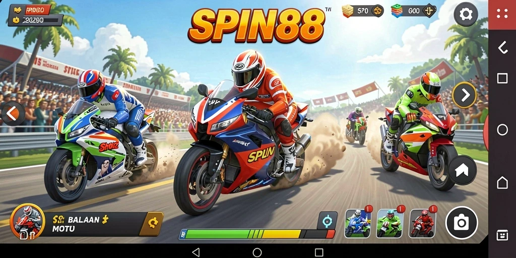 Gameplay seru balapan motor di SPIN88 yang menegangkan.