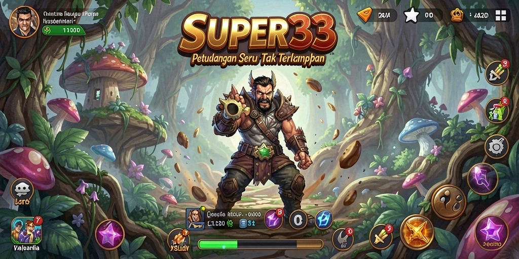 Screenshot gameplay SUPER33 yang menampilkan petualangan menarik.