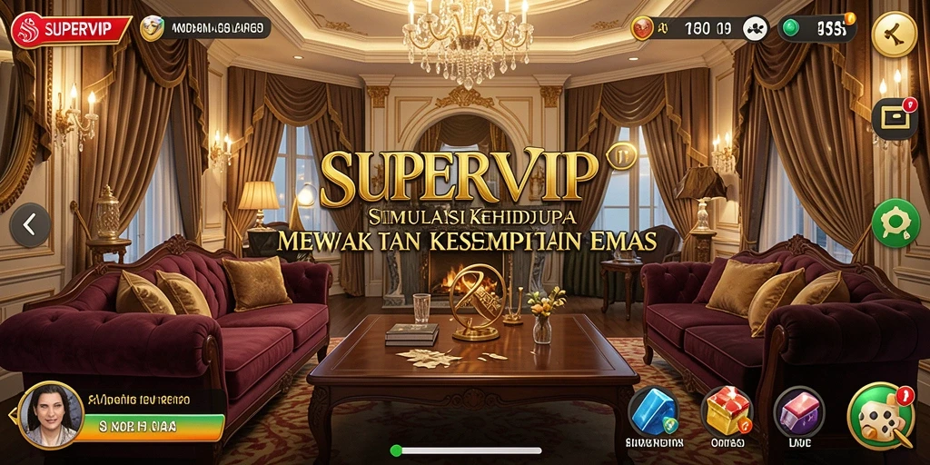 Tampilan menarik dari gameplay SUPERVIP yang menggambarkan kehidupan mewah.