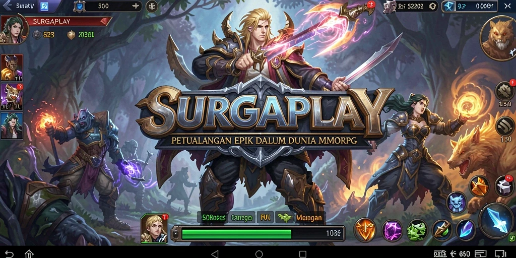 Tampilan aksi seru dalam gameplay MMORPG SURGAPLAY.