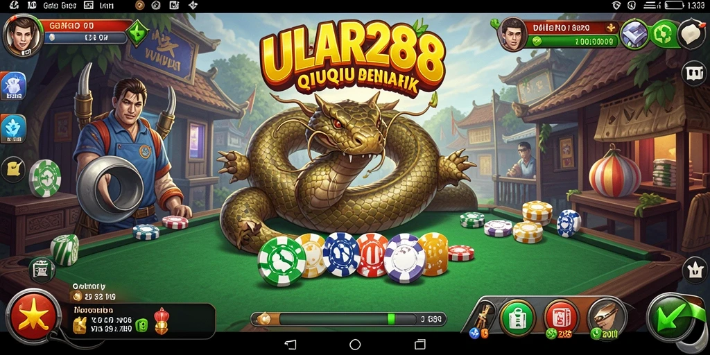 Screenshot gameplay ULAR288 menampilkan aksi seru permainan QiuQiu.