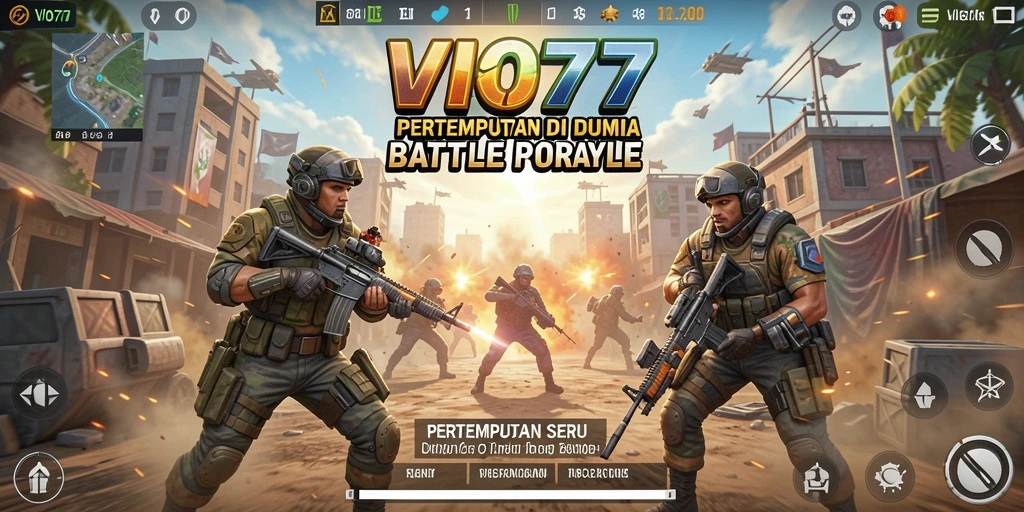 Tampilan action seru dalam pertempuran VIO77 Battle Royale.