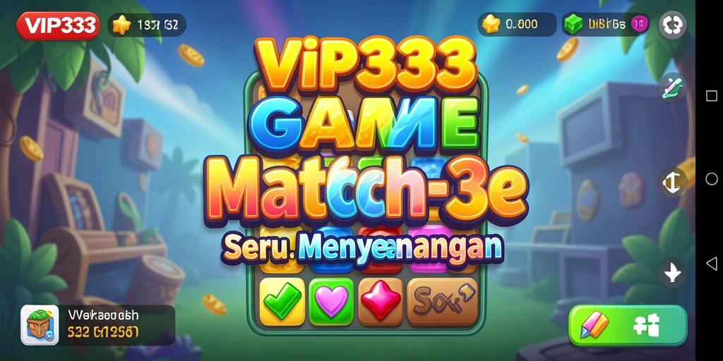 Tampilan gameplay seru dari game Match-3 VIP333.