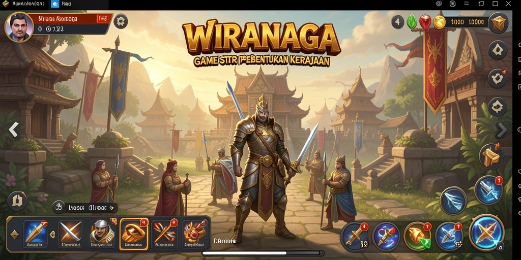 Tampilan gameplay strategis dalam WIRANAGA.